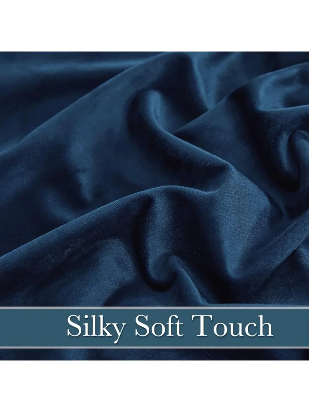 Luxury Navy Blue Velvet Blackout Curtains 96